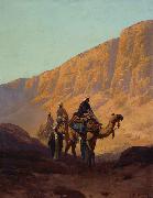 Rudolf Wiegmann Caravan passing through a wadi oil painting on canvas